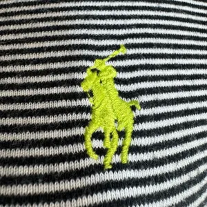 Ralph Lauren Striped Crew Neck T-Shirt Black White Pony Logo Womens Small Preppy thumbnail 2