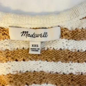 501 | Madewell Sriped Crochet Knit Tank Top‎ XXS Cream Tan Cotton Sweater Cami thumbnail 5