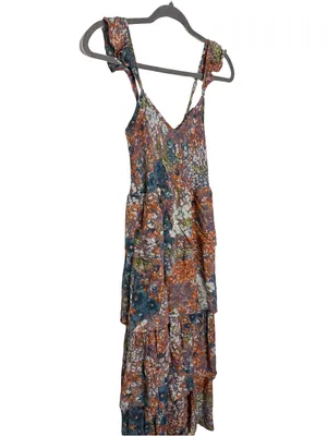 🌻 Willow & Root Tiered Floral Maxi Dress Size Small Boho Ruffle Strap 🌻 thumbnail 3