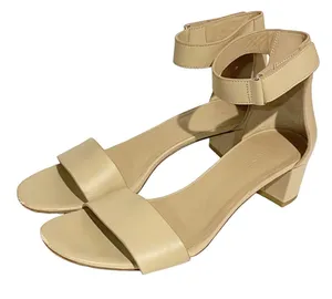 VINCE Size 7M Rita-B Tan Leather City Sandals Block Heel Ankle Strap thumbnail 1