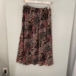 JM Collection Womens Midi Skirt Paisley Floral Print Elastic Waist Size 8 thumbnail 4