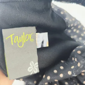 Taylor Polka Dot‎ Halter Dress Ruffle Hem Sleeveless Party Black Size 8 thumbnail 4