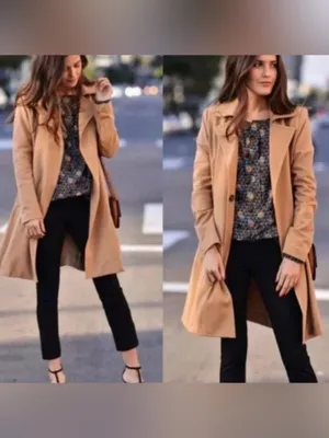 CABI Casablanca Trench Coat Ponte Knit Tan Sz small thumbnail 2
