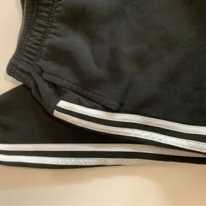 Adidas Size XS Black and White Track Pants with Signature Stripes. Preloved thumbnail 3