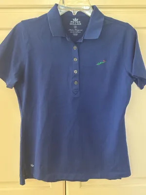 Peter Millar Womens Royal Blue Golf Polo Shirt Moisture Management Medium thumbnail 1