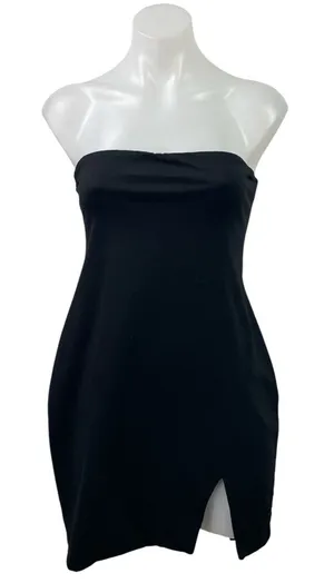 By The Way Black Sleeveless Strapless Mini Bodycon Bandeau Tube Tank Dress Sz S thumbnail 1