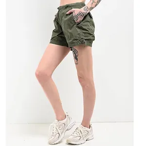 Unionbay Women's Size Large Luca Kale Parachute Shorts Dark Green Cotton Nylon thumbnail 3
