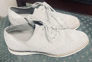 Cole‎ Haan Shoes Women's Lunargrand Wing Tip Oxford Gray Suede Lace up sz 5B thumbnail 1