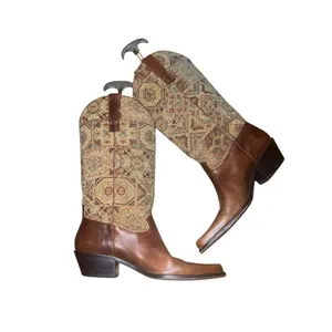 Matisse Brown Leather Vintage Tapestry Western Boots Size 7 1/2 M thumbnail 3