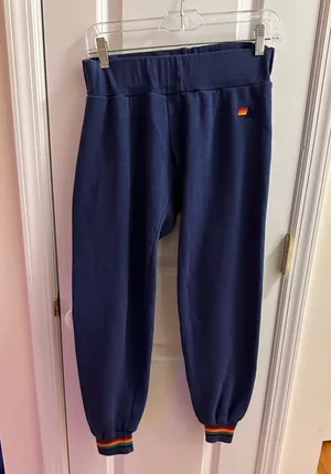 Aviator Nation Aviation, navy sweatpants rainbow Cuff thumbnail 1