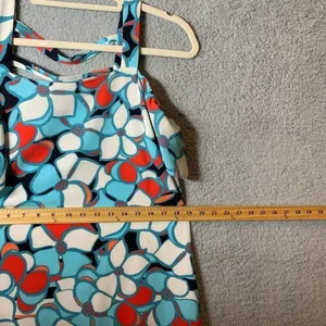 Kaari Blue Dress Womens‎ S Small Floral Pattern Blue Red White Cold Shoulder thumbnail 6