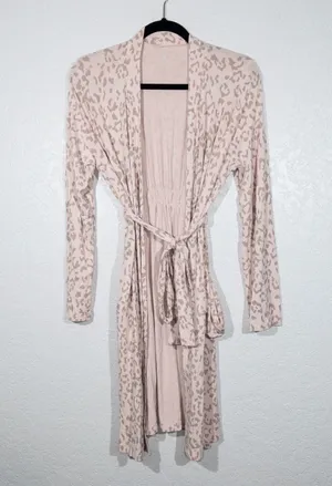 Kyte Baby New Blush Pink Leopard Print Lounge Robe Size XS/Small thumbnail 1