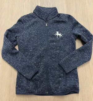 Port Authority Women’s Full Zip Fleece Jacket Medium Heather Navy, Horse Logo thumbnail 1