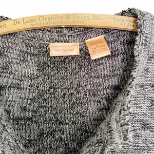 Vintage North Crest Sweater Vest Large Gray Marled Ramie Cotton Grandpa Preppy thumbnail 6