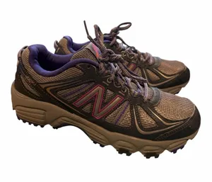New Balance Women's Trail Runners in Gray with Purple Accents thumbnail 1