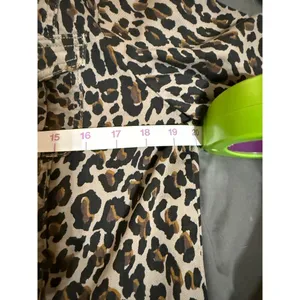 2/$30 NEW Code Bleu Size‎ Large Leopard Animal Print Women Jacket Button Up Chic Brown thumbnail 5
