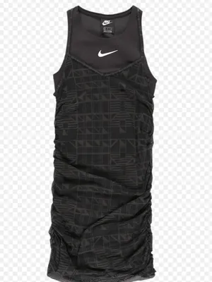 NIKE SPORTSWEAR Two-layer Black Indio Ruched Seam Dress, size Small, NWT thumbnail 2