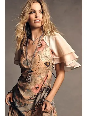 Free People Bohemian Witchy Celestial Nights Maxi Dress in Fairy Combo XL thumbnail 7