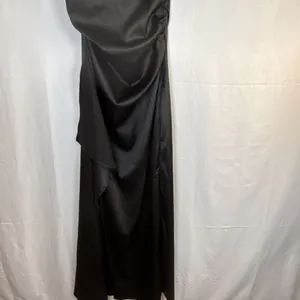 Women’s Unbranded One Shoulder Black Slip Dress Thigh High Slit Size Small thumbnail 4