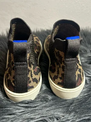 Rothy's Leopard Print High-Top Slip-On Sneakers - Brown/Tan Size 7 thumbnail 6