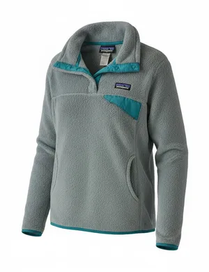 Patagonia Teal and Gray Fleece Jacket thumbnail 1