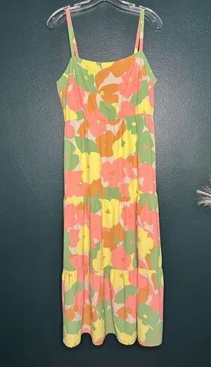 Social Standard By Sanctuary Floral Fiesta Smocked Tiered Midi Multicolor Dress thumbnail 3