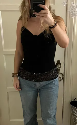 vintage black halter top thumbnail 1