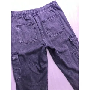 Gap‎ Easy Jean Cargo Pants Womens Medium Grey Elastic Waist Utility thumbnail 4