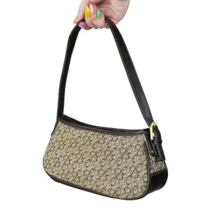 Vintage Y2K Brown Canvas Shoulder Bag thumbnail 4