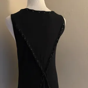 GUESS x Tiesto NWT Lace Up Eyelet Tank Top‎ Jet Black Festival Large thumbnail 5
