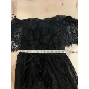 HYFVE NEW Women Black Large Off the Shoulder Lace Dress Whimsigoth Coquette Chic thumbnail 9