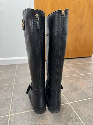 Tory Burch Adeline Riding Boots Knee High Equestrian Leather Black 7.5 Classic thumbnail 11
