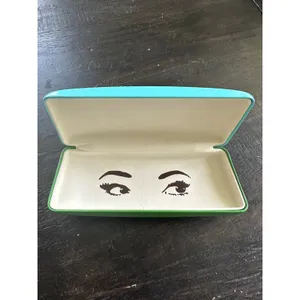 Kate Spade Turquoise and Green Hard Shell Eyeglass Case with Eye Graphic Inter thumbnail 4