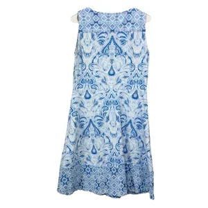 J‎ McLaughlin Blue Catalina Cloth Sleeveless A Line Dress Size MEDIUM thumbnail 6