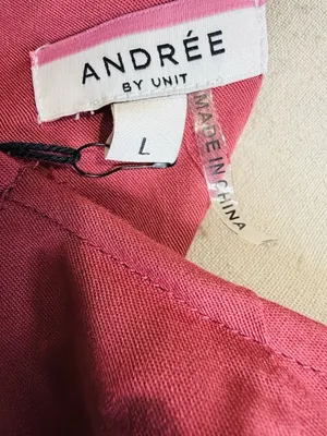 Andree By Unit Peplum Tunic Blouse Top Dark Dusty Pink Sz Large V-Neck NWT thumbnail 9