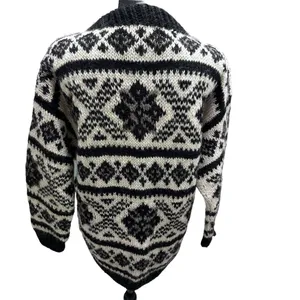 NOMADIC TRADERS Hand Made 100% Wool Cardigan Button Sweater Chunky Knit Size M‎ thumbnail 4