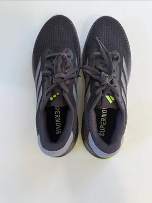 adidas women’s Black Athletic Shoes with White Stripes and Neon Green Accent thumbnail 6