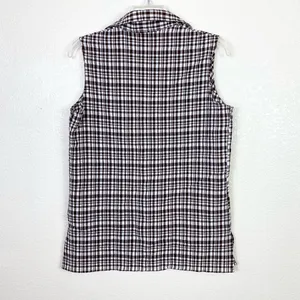 White Stag Brown & White Plaid Collared Sleeveless Button Up Shirt thumbnail 4