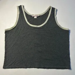 Victoria’s Secret Gray Tank Top Large Contrast Trim Lounge Sleepwear thumbnail 1