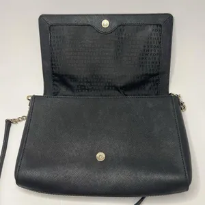 Kate Spade Crossbody Bag Black Purse Gold Chain Detail Snap Cow Hide Leather thumbnail 9