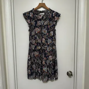 Velvet x Graham & Spencer | Navy Paisley Floral Ruffle Sleeve Mini Dress, XS thumbnail 2