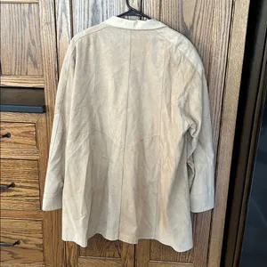 Bod + Christensen Light‎ Tan Cream Suede Leather Jacket coat Long Women’s Medium thumbnail 8