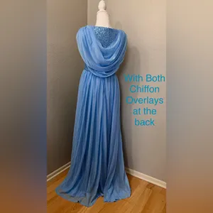 #678 Homecoming/Holiday Cinderella Blue V-neck Sequins-Small/Size 4-6 thumbnail 4