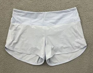 Lululemon Speed Up Shorts High Rise 4" Blue Linen Athletic Athleisure Women's 12 thumbnail 1