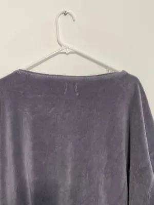 OUT FROM UNDER URBAN OUTFITTERS Vica Boat Neck Sweatshirt Periwinkle Velour Boxy thumbnail 15