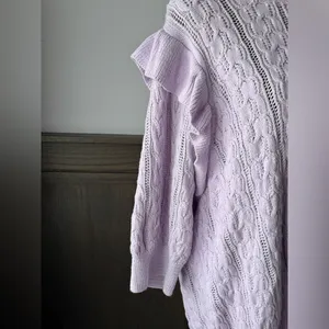 Design 365 Lilac purple Cable Knit Women's Sweater 3/4 sleeves 2X thumbnail 5
