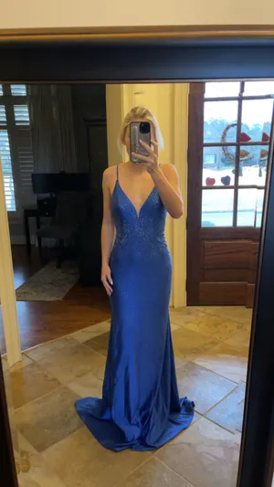 Sherri Hill Prom Dress Blue thumbnail 3