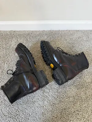 Women's Durango Steel Toe Leather Work Boots Dark Brown Burgundy Accent Size 9 thumbnail 5