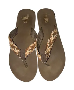 Flojos Women’s Brown Braided Flip Flop Sandals thumbnail 1