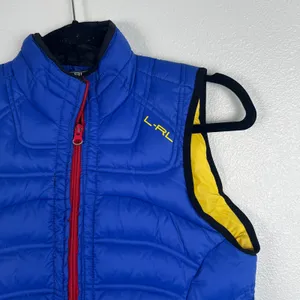 Ralph Lauren Active Womens Down Puffer Vest Blue Yellow Small‎ thumbnail 2